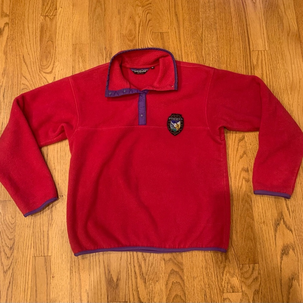 Patagonia fleece pullover unique vintage red size 12